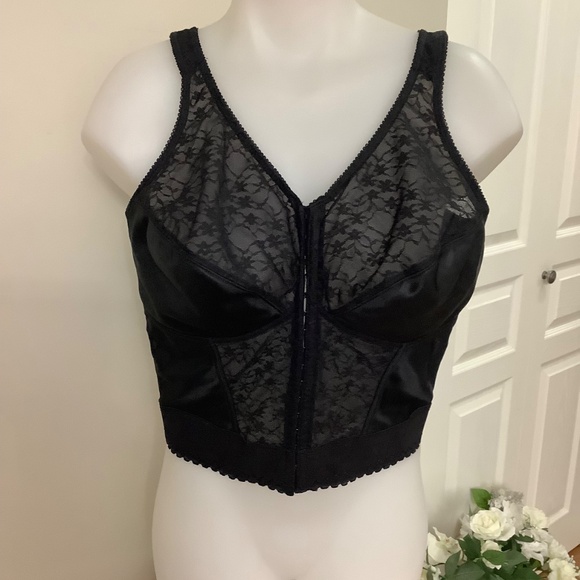 Exquisite long-line black lace bra 40DD - Picture 4 of 10